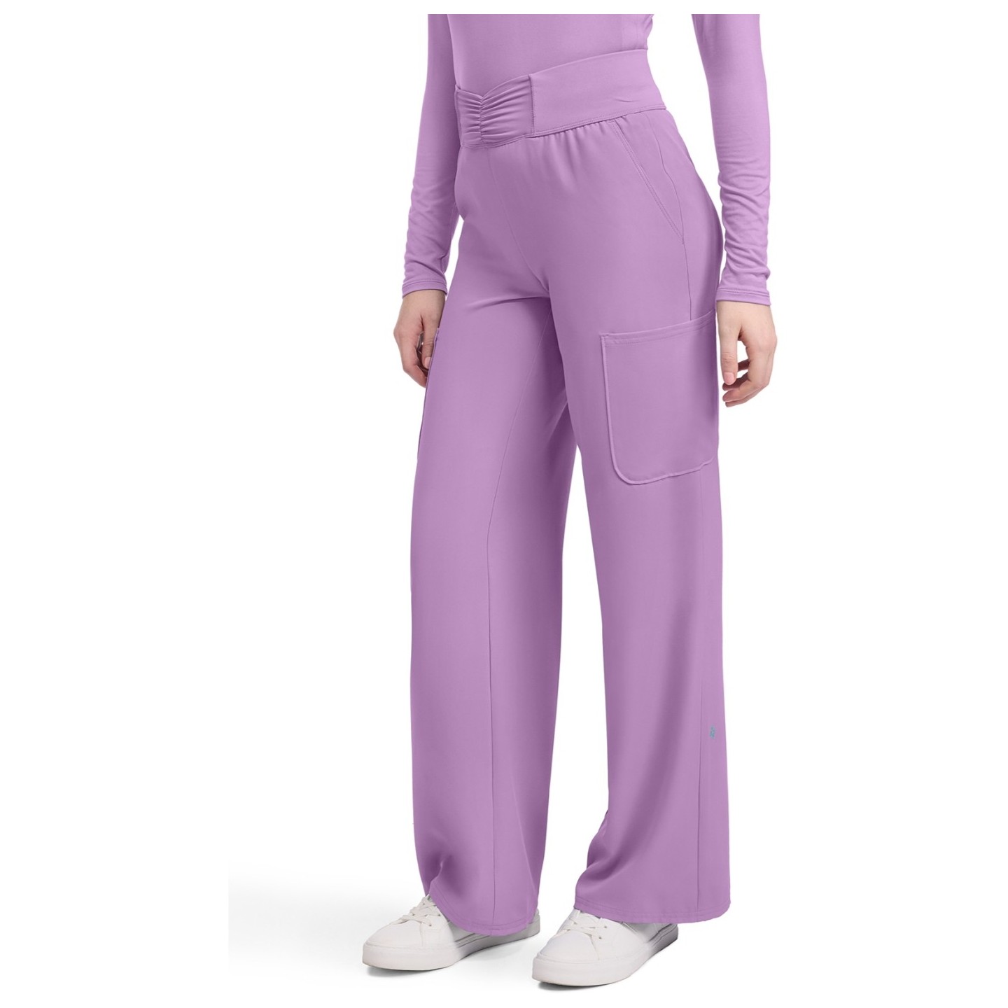 MC011 Insight Ruched Waist Wde Leg Pant with 5 Pockets by Med Couture
