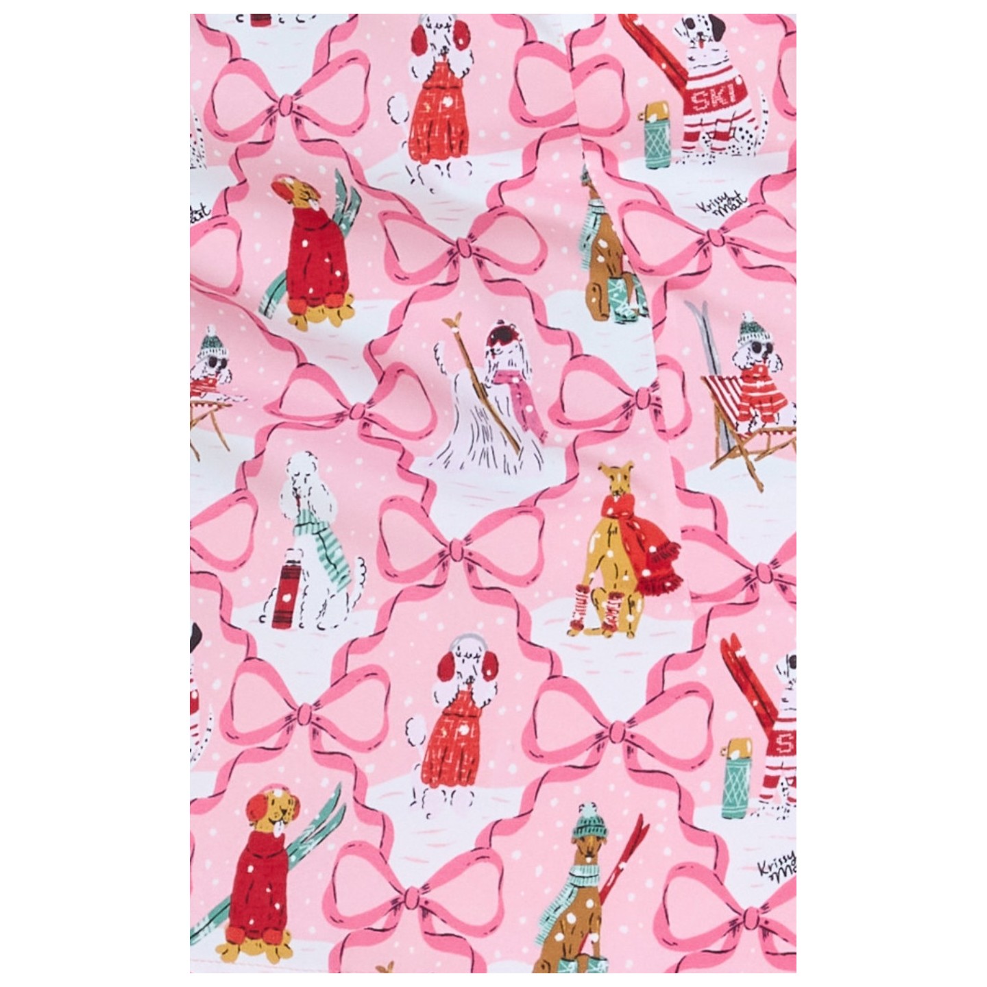 384PRA koi Artist Series Leslie Print Top - Ski Dogs