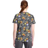 TF796 Tooniforms 2 Pocket V-Neck Print Top by Cherokee - Honey Business