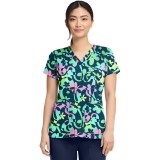 MC8564 Med Couture 2 Pocket V-Neck Print Top - Dizzy Daisy