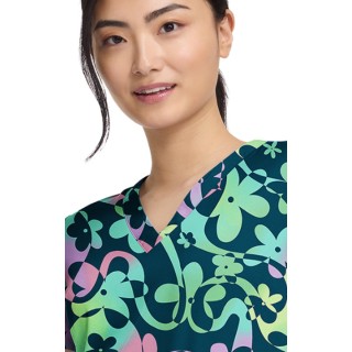 MC8564 Haut Imprimé à Col en V avec 2 Poches par Med Couture - Dizzy Daisy