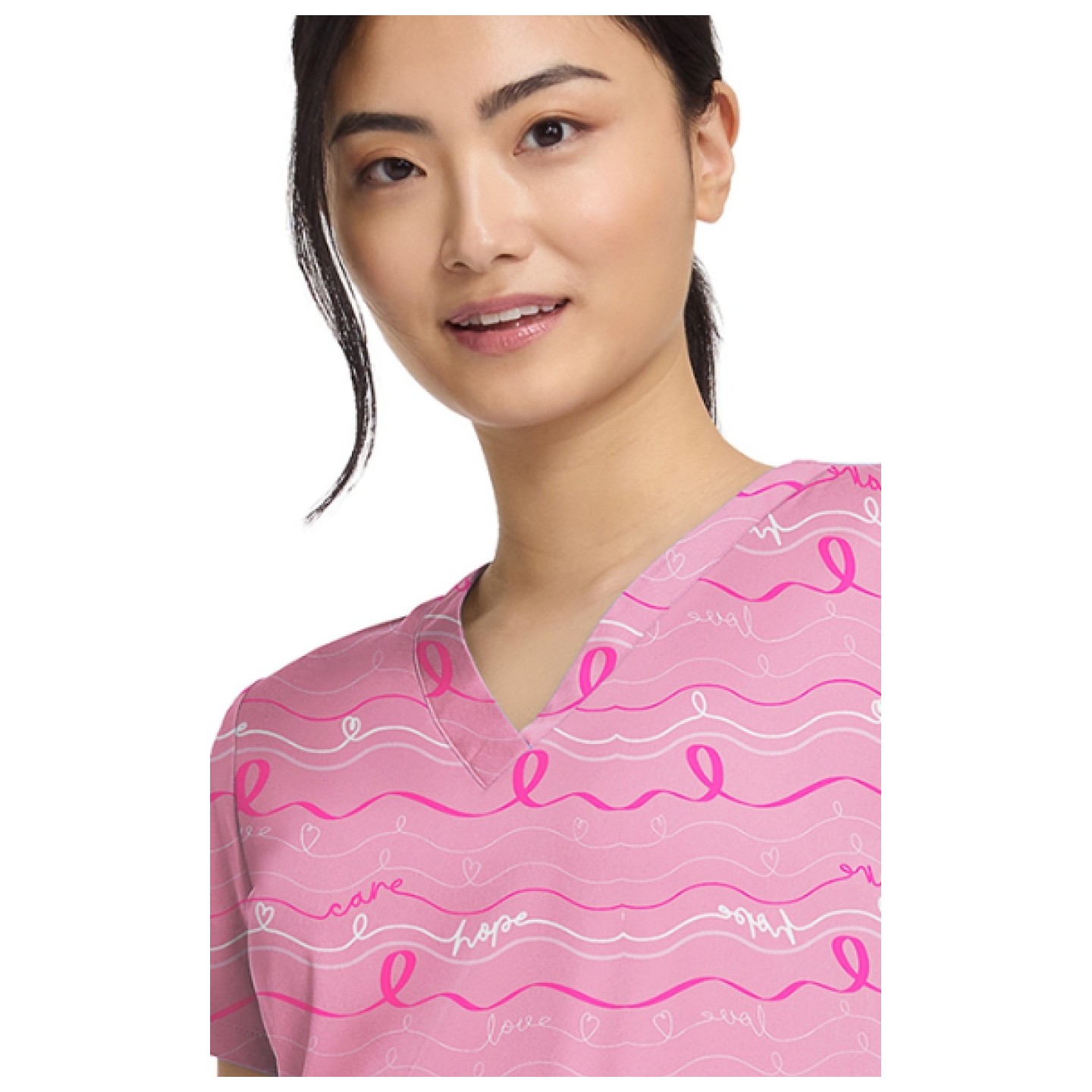 MC8564 Med Couture 2 Pocket V-Neck Print Top - In the Loop