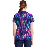 MC632 Med Couture V-Neck Print Top - Aurora Stripe