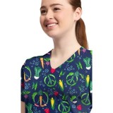 CK857 High-Low V-Neck Print Top by Cherokee - Growing Love