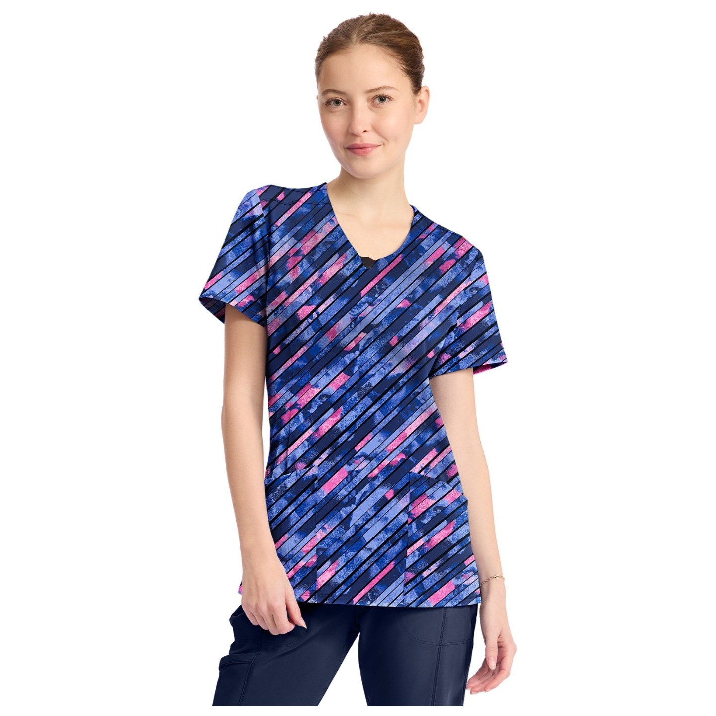 CK609 Round Neck Top by Infinity - Staggered Marble