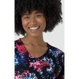 6347 WINK Haut Imprimer à Col en V Courbé avec 2 Poches - Freedom Sparkle Black