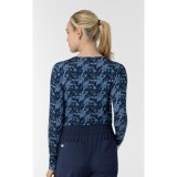 2409 Wink Layers Silky Long Sleeve Print Top - Beachy Blooms Navy