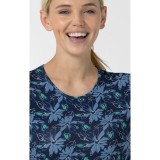 2409 Wink Layers Silky Long Sleeve Print Top - Beachy Blooms Navy