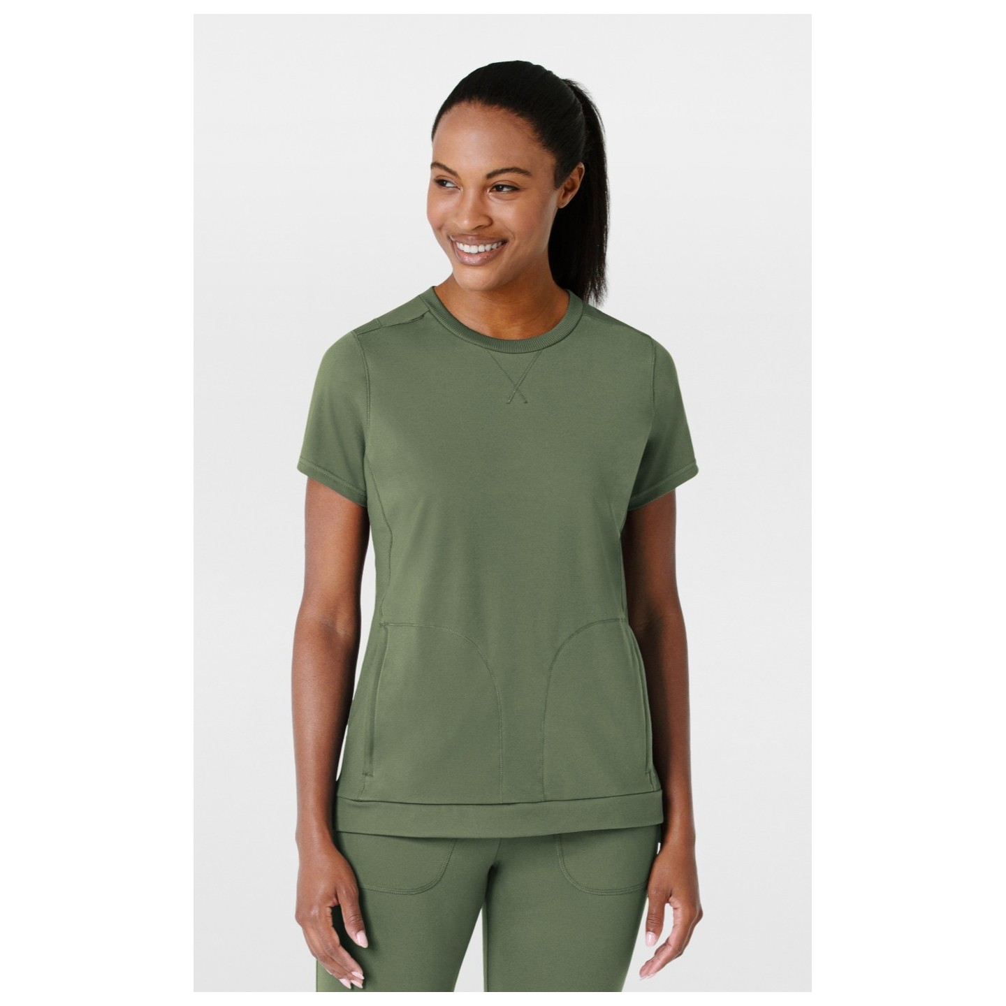 6359 RENEW Crew Neck Flex-n-Reach 2 Pocket Top by WINK