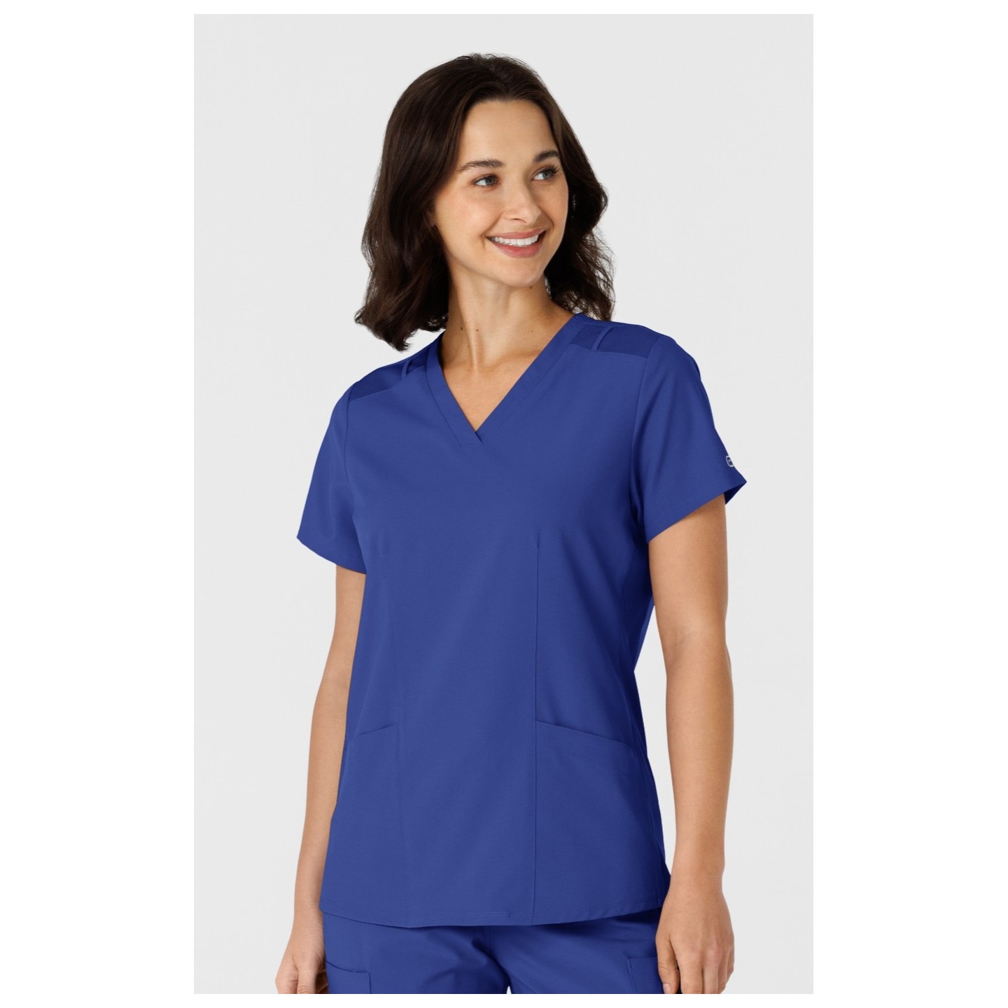 6145 W123 Flex-n-Reach Side Panel Curved V-Neck Top by WINK