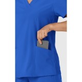 6145 W123 Flex-n-Reach Side Panel Curved V-Neck Top by WINK