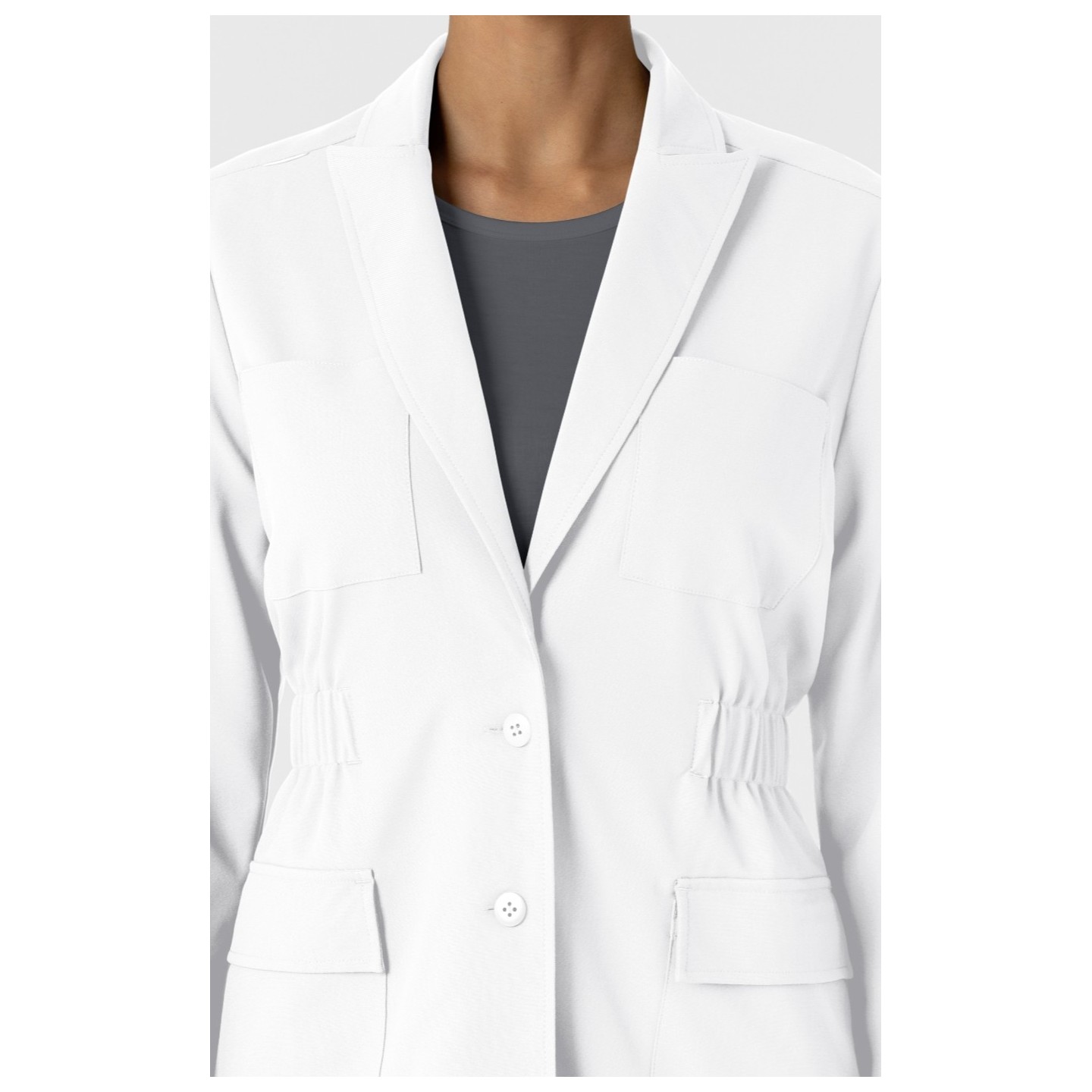 8166 Layers Blazer Style Short Lab Coat by WINK