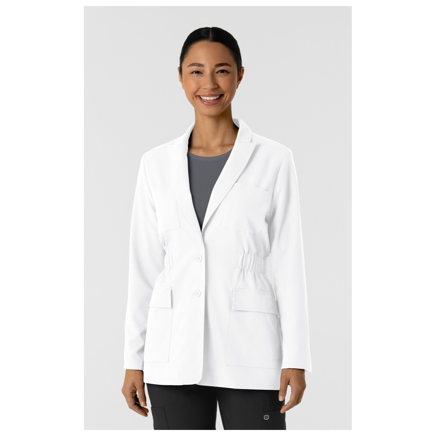 8166 Layers Blazer Style Short Lab Coat by WINK
