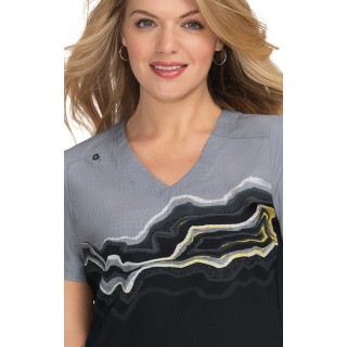 370PLM koi Lite Reform V-Neck Print Top - Agate Geode
