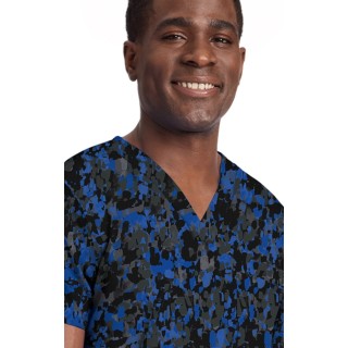 CK691 Unisex 4 Pocket Print Top by Cherokee - Dabbling In Paint