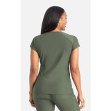 2501 Embrace Zoe Banded V-Neck 4 Pocket Top by Maevn