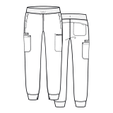 2901 Embrace Nelly Mid-Rise 6 Pocket Jogger Pants by Maevn