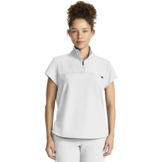 HH752 Quest Bella Partial Zip Stand Collar Scrub Top by Healing Hands