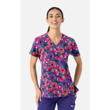 1797 Maevn Curved V-Neck Print Top - Autumn Bloom