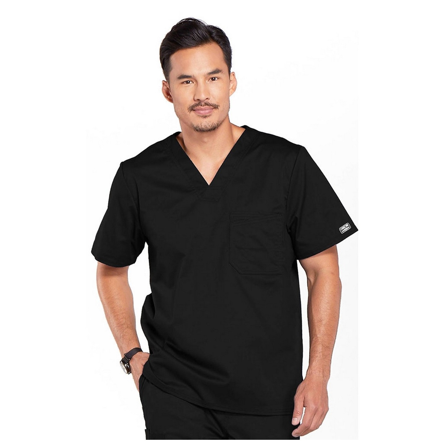 4743 Workwear Core Stretch Men's Chest Pocket V-Neck Top by Cherokee