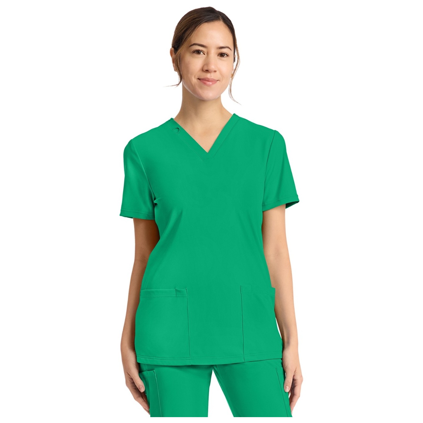 CK832 Achieve 2 Pocket Classic V-Neck Top by Cherokee