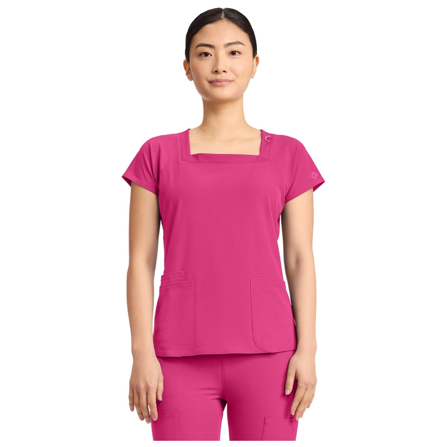 MC704 AMP Square Neck 3 Pocket Top by Med Couture