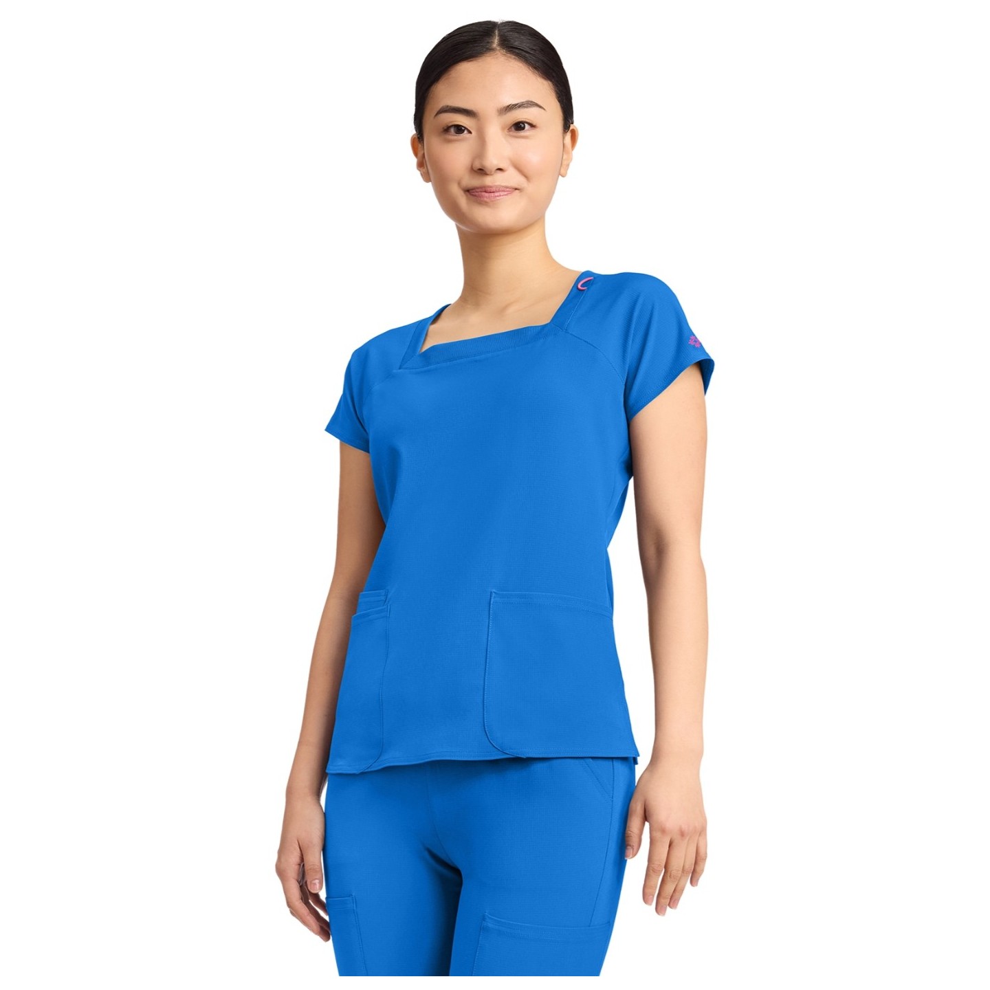 MC704 AMP Haut à Cou Carré avec 3 Poches par Med Couture