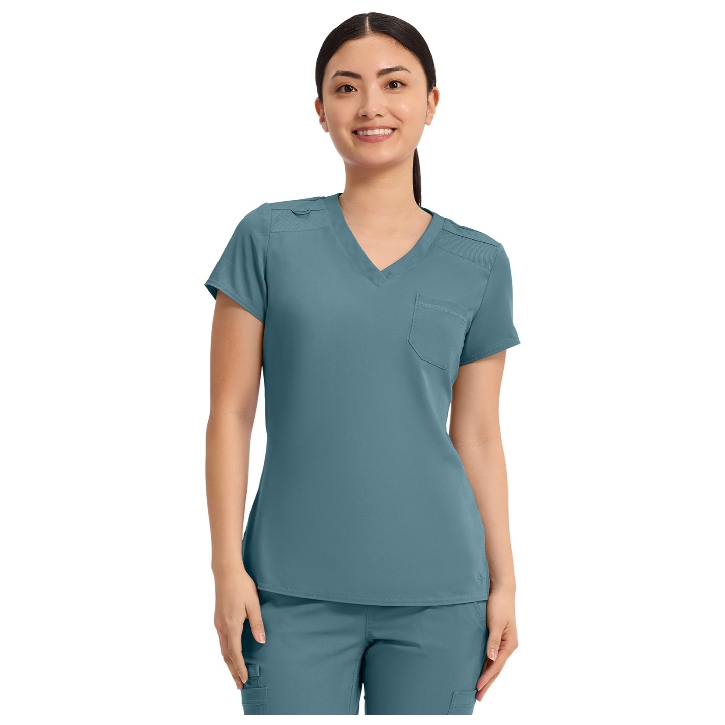 MC7448 Touch Performance Chest Pocket Top by Med Couture
