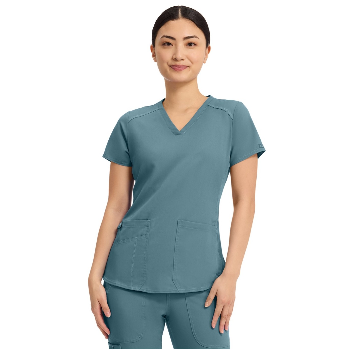 MC7459 Touch Performance V-Neck Shirttail Top by Med Couture