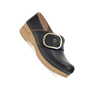 Pearson Black Tumbled Buckled Professional Clog by Dansko