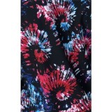 6347 WINK Women's 2 Pocket Curved V-Neck Print Top - Freedom Sparkle Black