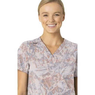 C13414 Carhartt 4 Pocket V-Neck Print Top - Snowy Ridges