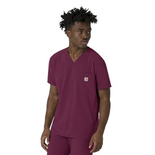 C16410 Carhartt Force Cross-Flex Men's 3 Pocket V-Neck Scrub Top