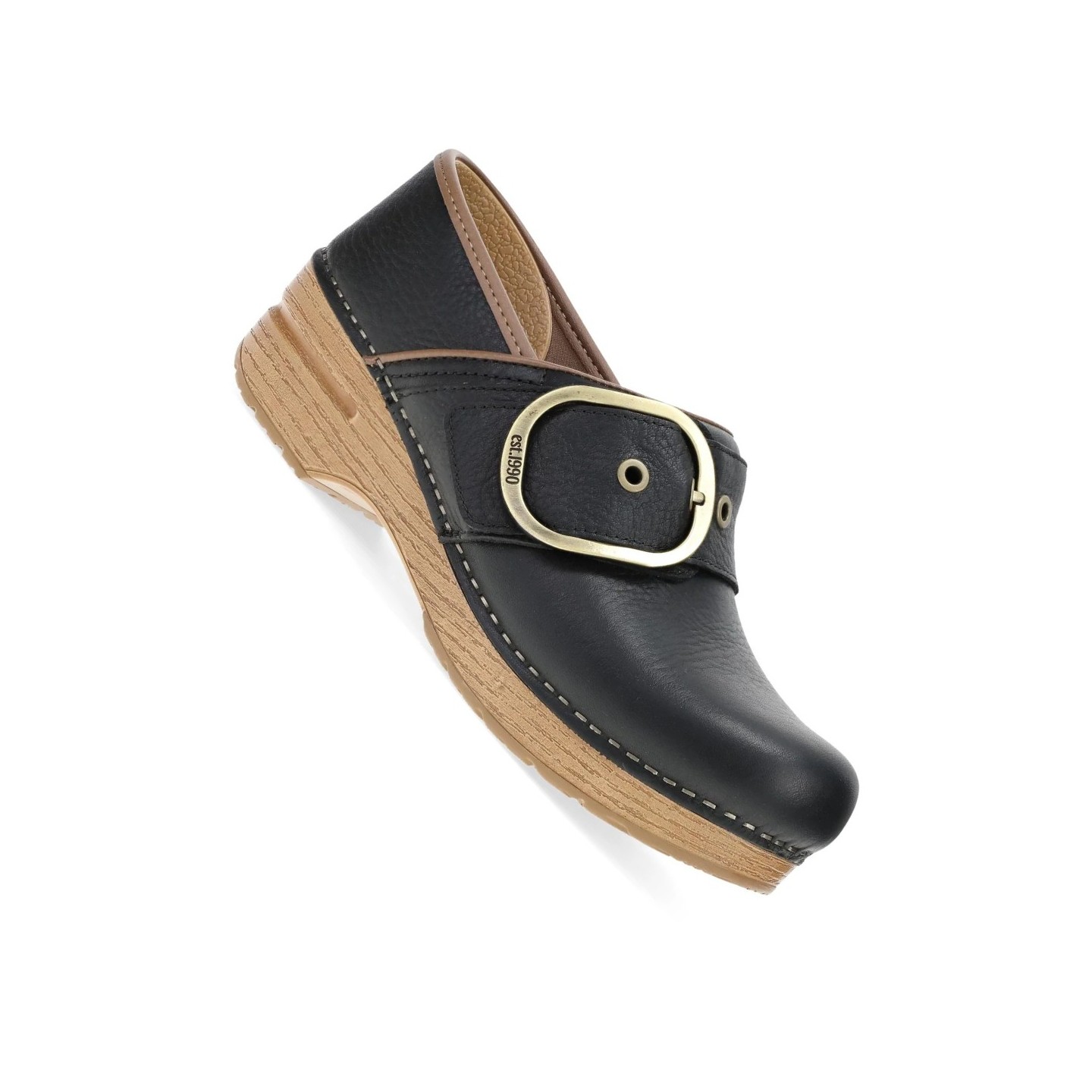 Pearson Black Tumbled Buckled Professional Clog by Dansko