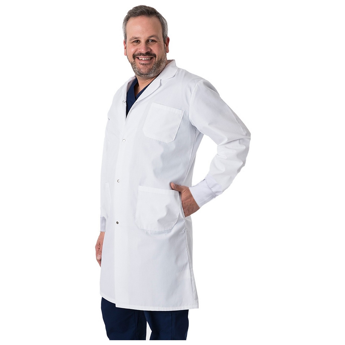 4533 Greentown Classix Unisex Snap Front Full Length Lab Coat With Cuffs