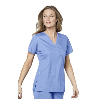 102 WonderWork Mock Wrap Scrub Top