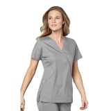 102 WonderWork Mock Wrap Scrub Top