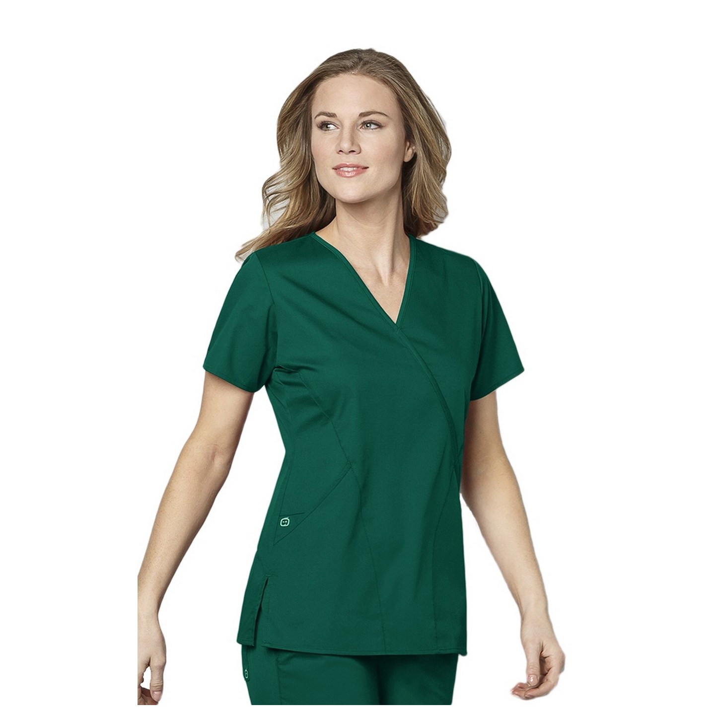 102 WonderWork Mock Wrap Scrub Top