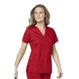 102 WonderWork Mock Wrap Scrub Top