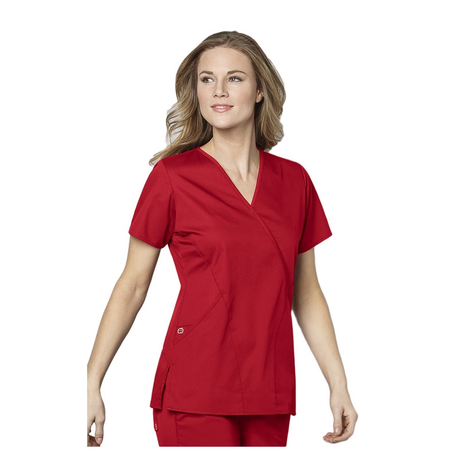 102 WonderWork Mock Wrap Scrub Top