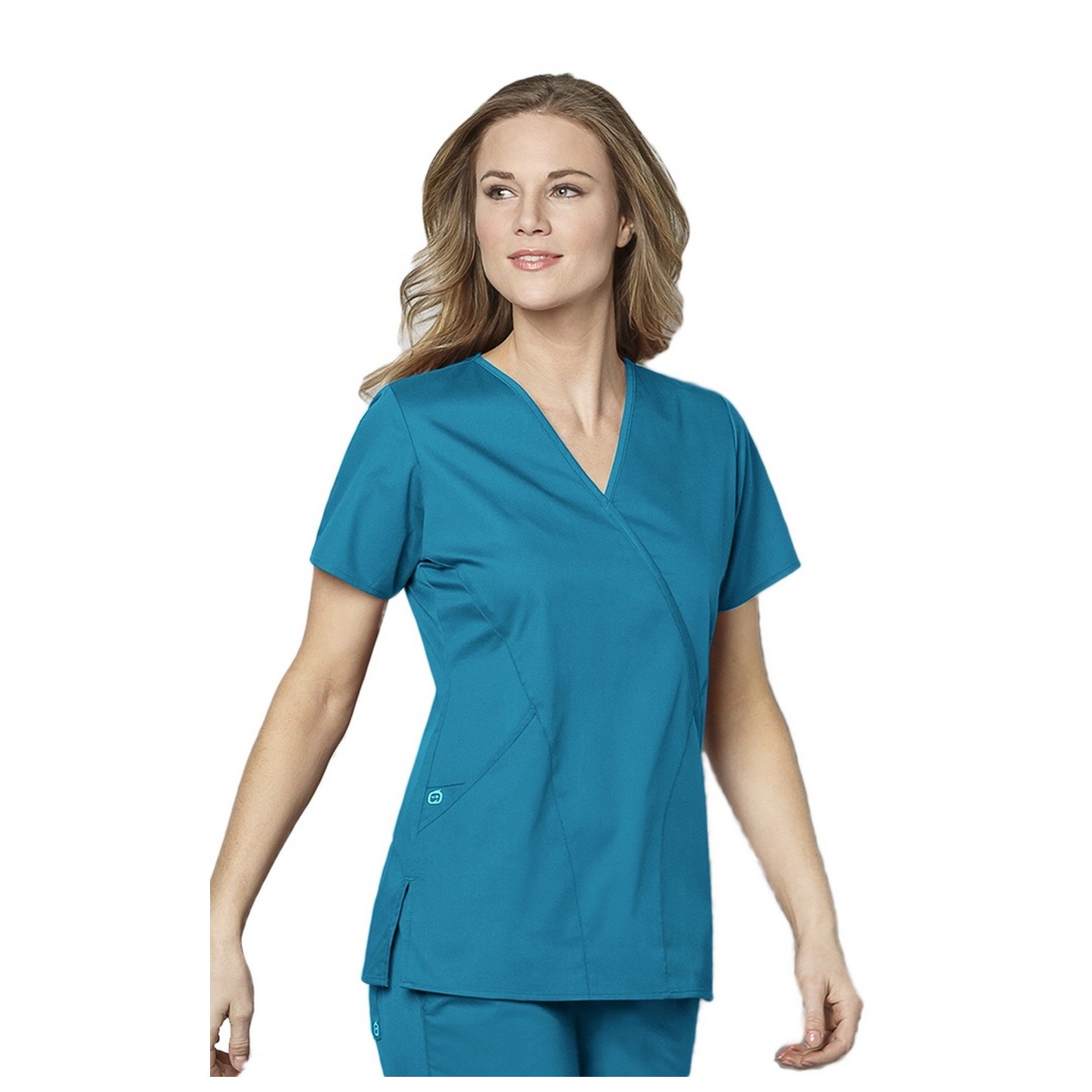 102 WonderWork Mock Wrap Scrub Top