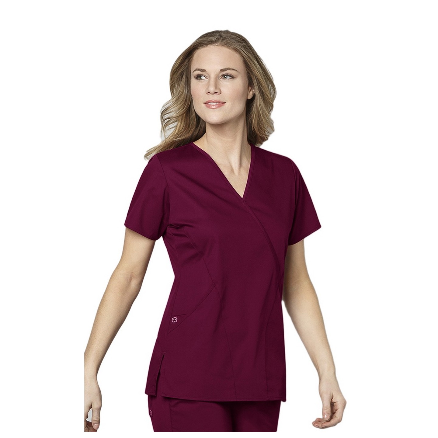 102 WonderWork Mock Wrap Scrub Top