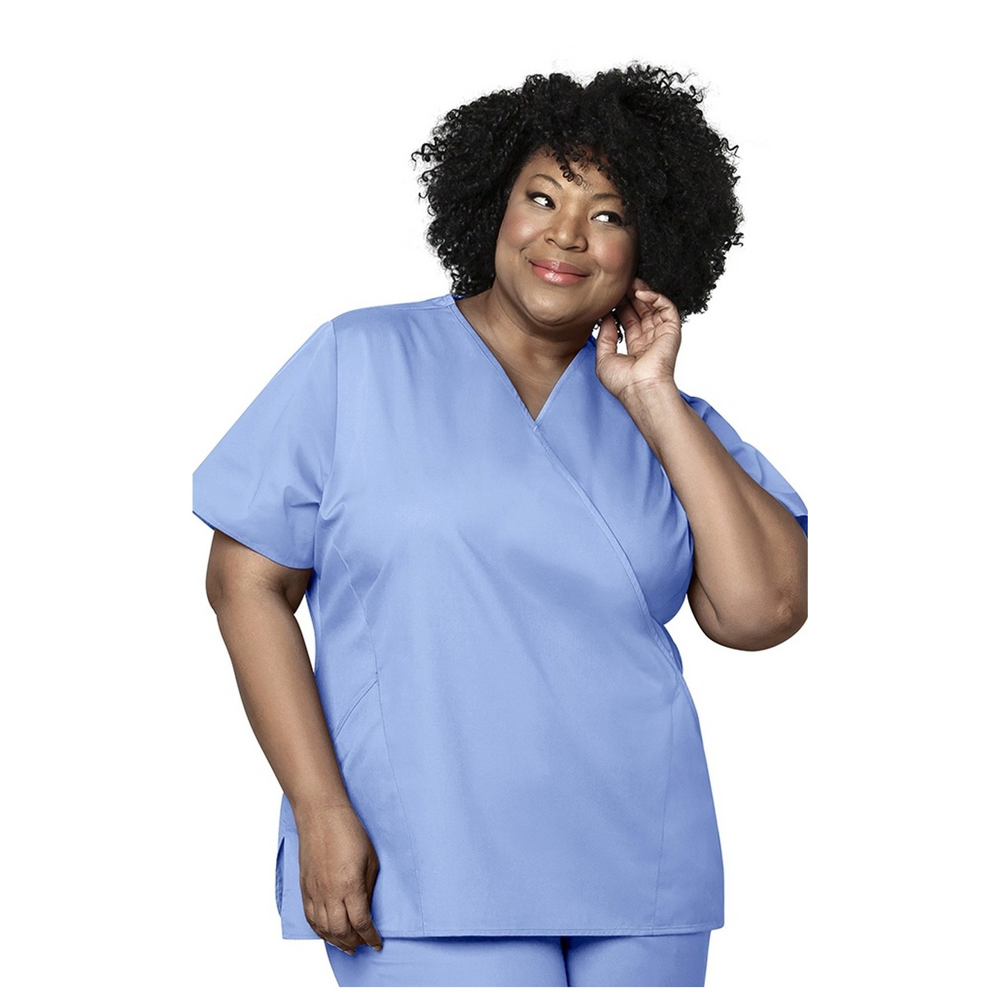 102 WonderWork Mock Wrap Scrub Top
