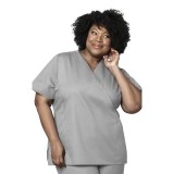 102 WonderWork Mock Wrap Scrub Top