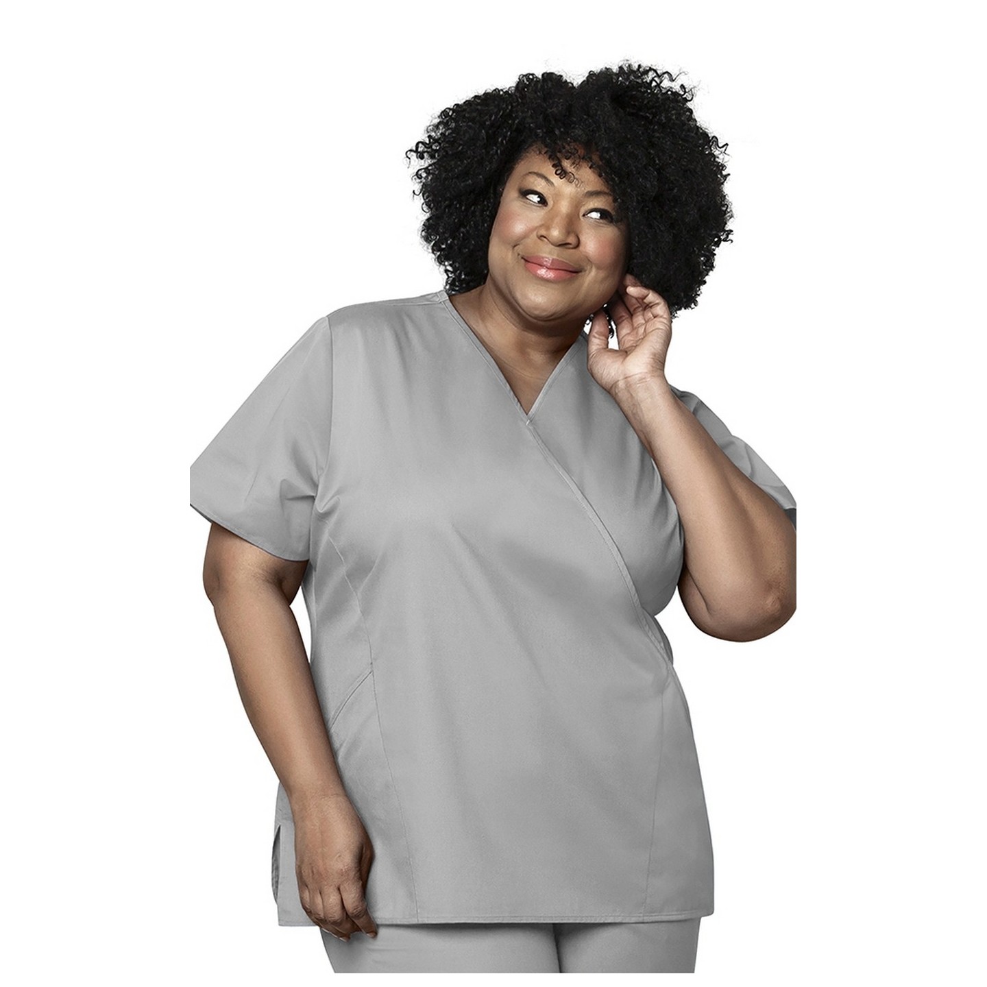 102 WonderWork Mock Wrap Scrub Top