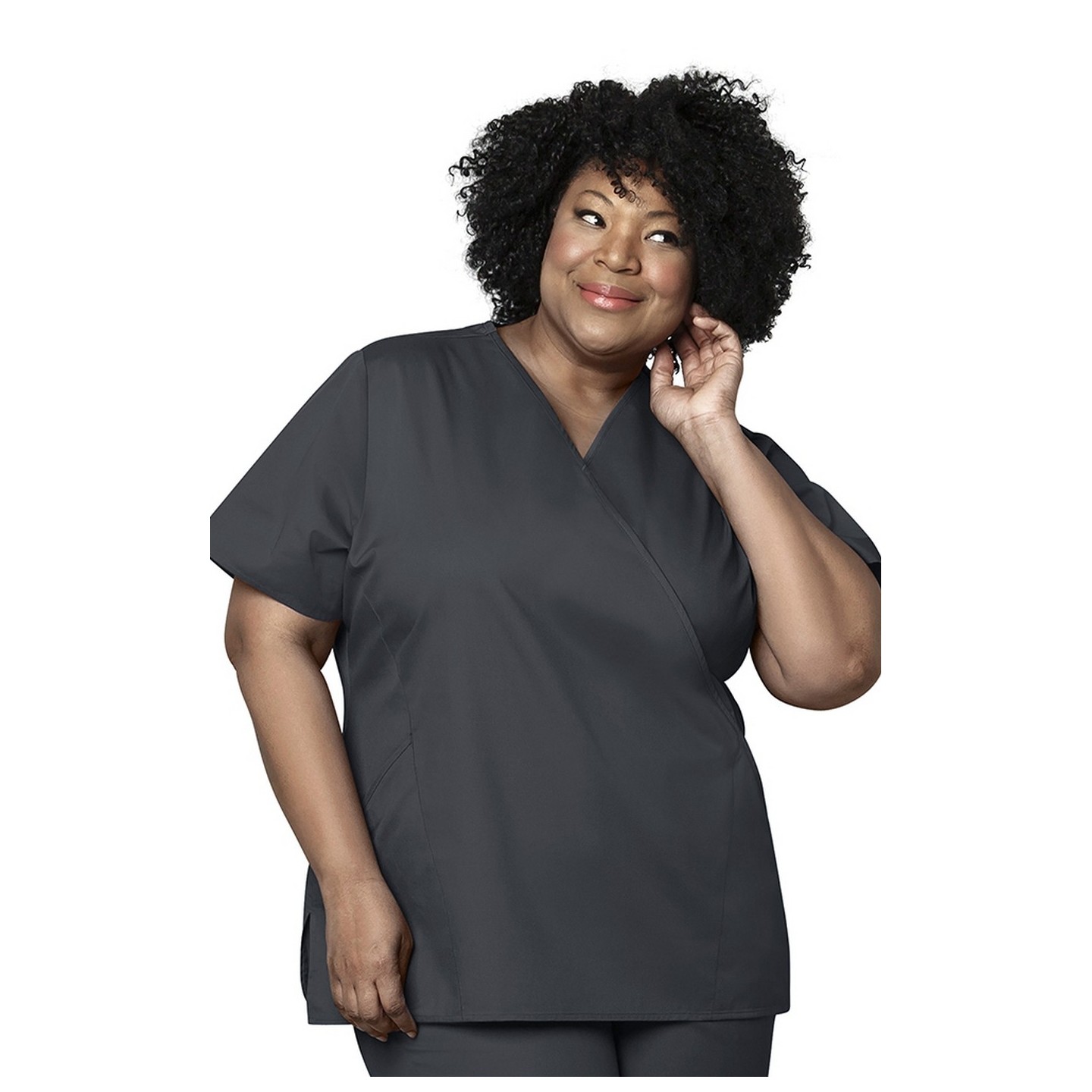 102 WonderWork Mock Wrap Scrub Top