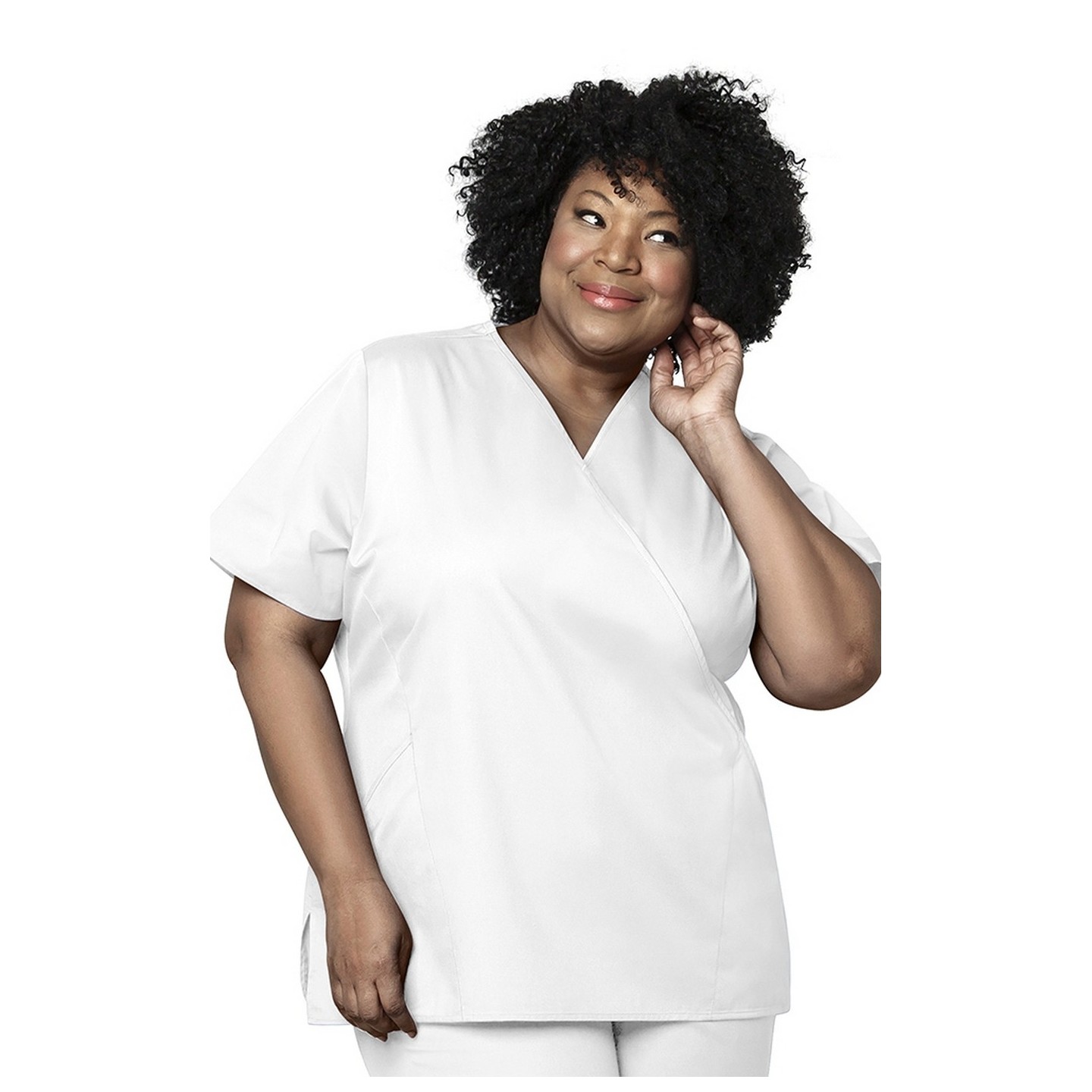 102 WonderWork Mock Wrap Scrub Top