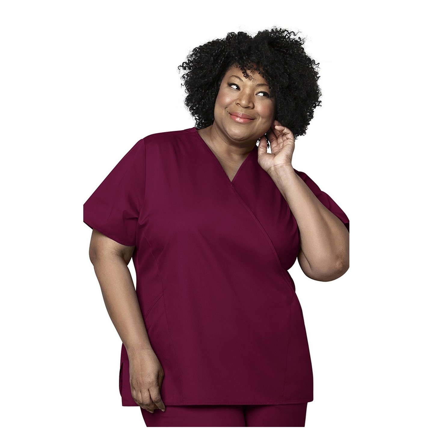 102 WonderWork Mock Wrap Scrub Top