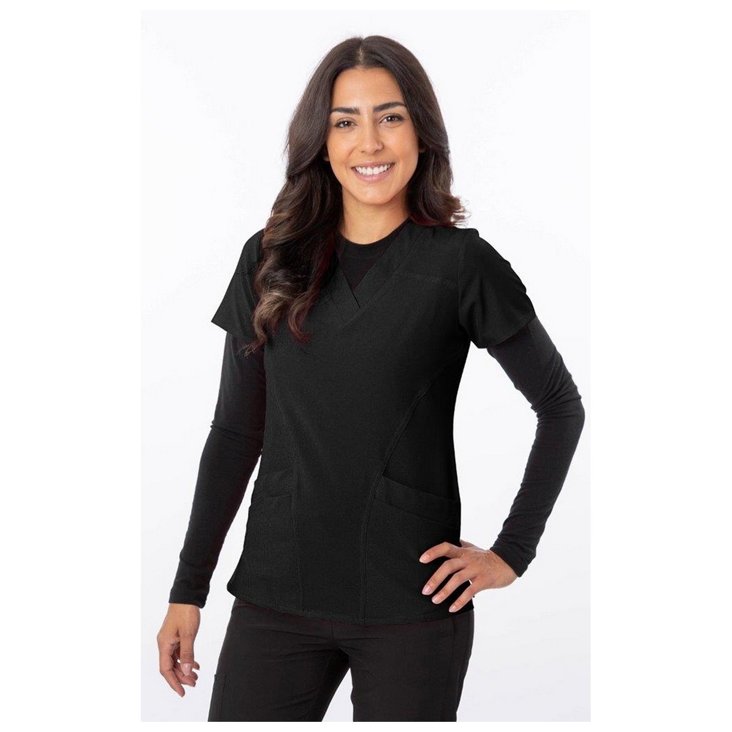 18-1060 Greentown Haut d’uniform Zinnia stretch à double poche 