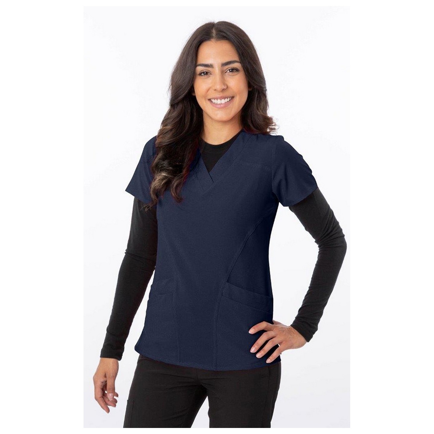 18-1060 Greentown Zinnia Stretch Double Pocket Scrub Top